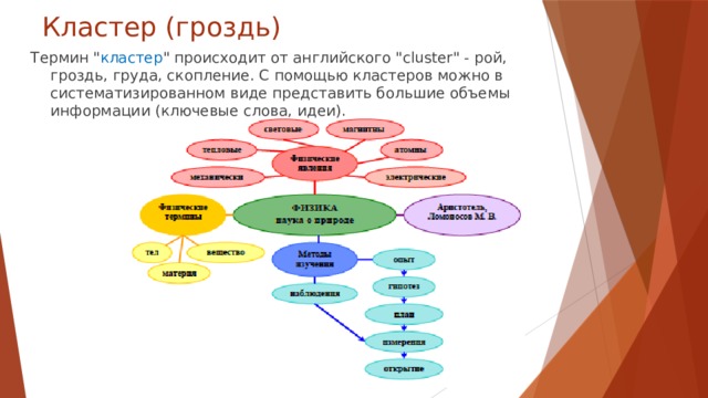 Кластер (гроздь) Термин 