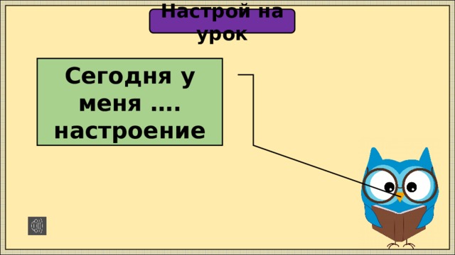 Настрой на урок Сегодня у меня …. настроение 