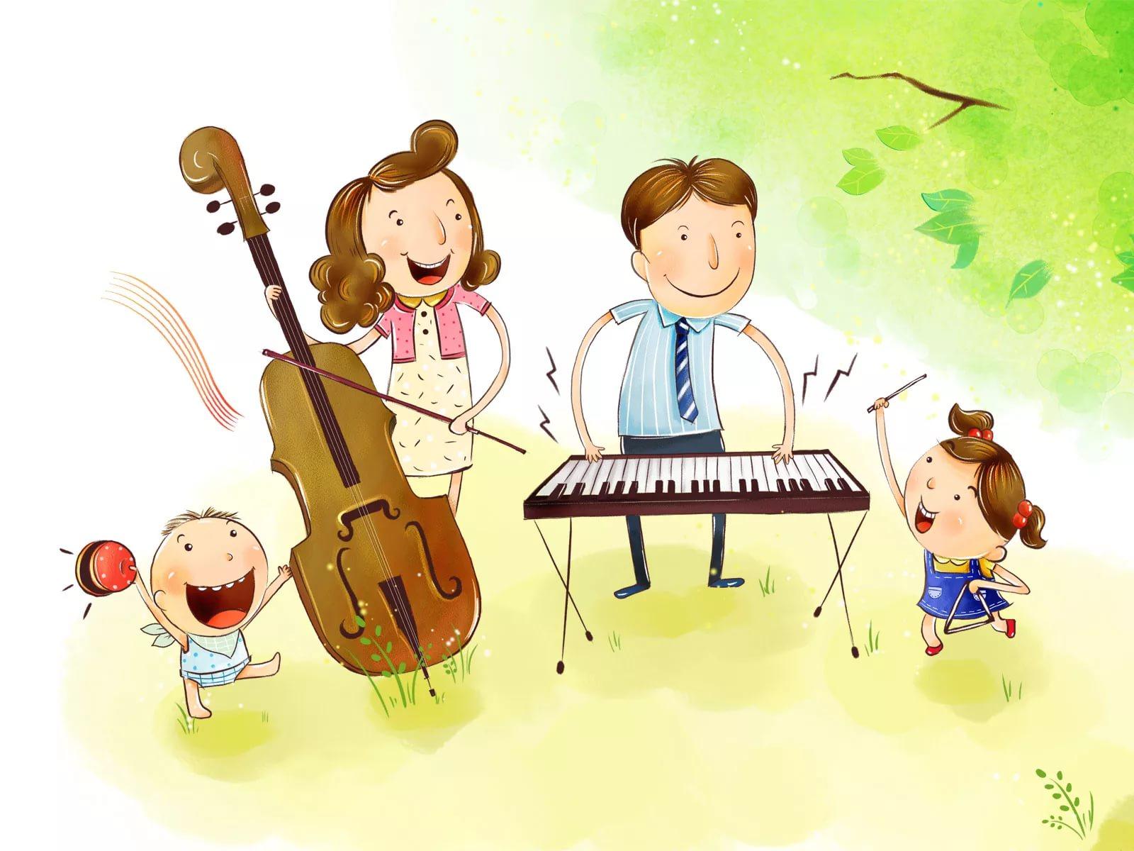 Песня садик веселые. Картинки на музыкальную тему для детей. Музыкальный рисунок для детей. Музыкальные инструменты для детей. Творческая семья.