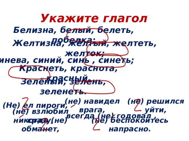 Презентация к уроку русского языка в 5 классе "Глагол как часть речи"