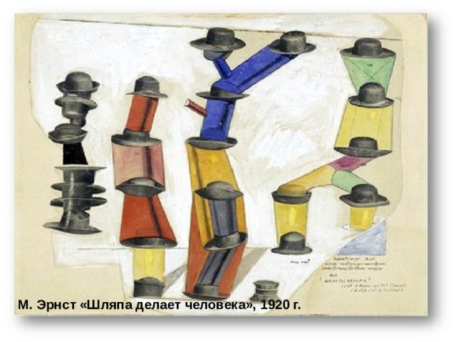 М. Эрнст «Шляпа делает человека», 1920 г. 