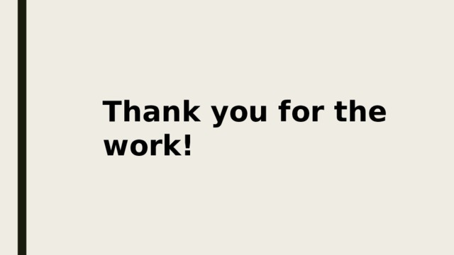 Thank you for the work! 