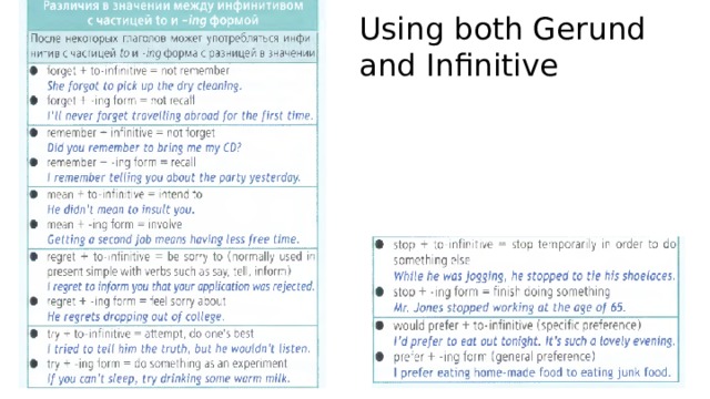 Using both Gerund and Infinitive 