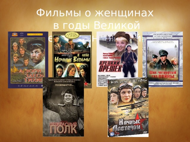 Фильмы о женщинах  в годы Великой Отечественной войны 