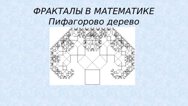 ФРАКТАЛЫ В МАТЕМАТИКЕ  Пифагорово дерево