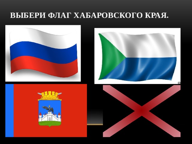 Выбери флаг Хабаровского края. 