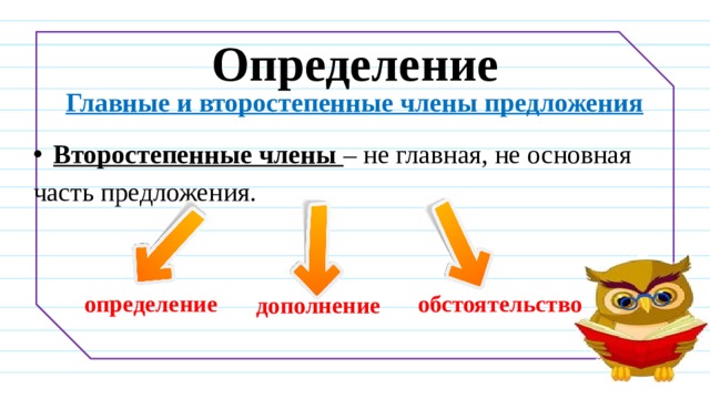 По наличию второстепенных членов предложения бывают. Определение в предложении. Второстепенные члены предложения определение. Что такое основная часть предложения. Загадки о второстепенных членах предложения.