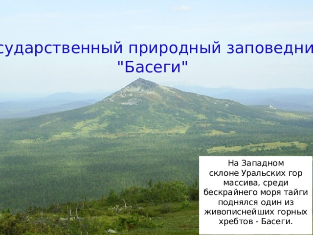 Заповедник басеги карта