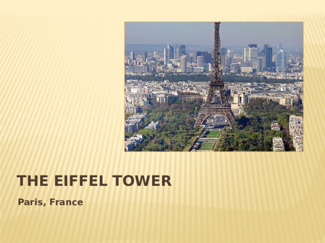 The Eiffel tower Paris, France 