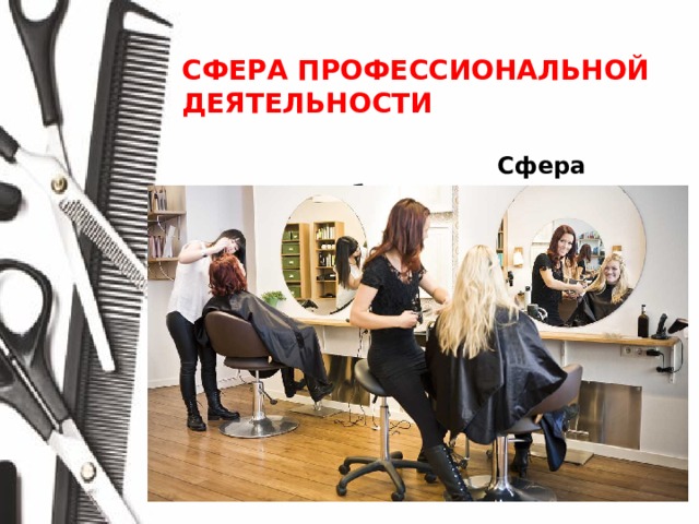 СФЕРА ПРОФЕССИОНАЛЬНОЙ ДЕЯТЕЛЬНОСТИ   Сфера обслуживания 