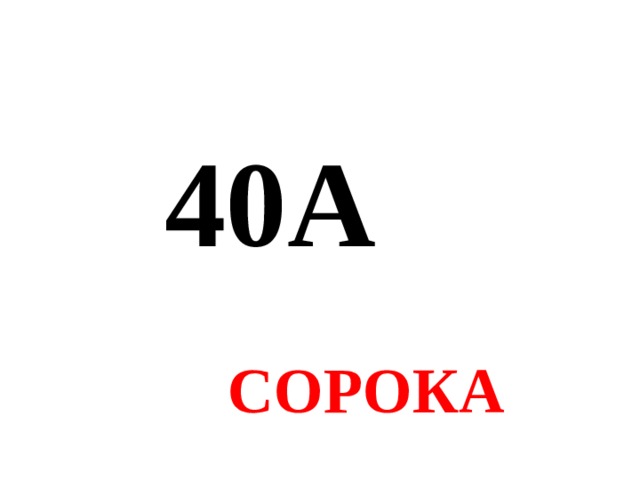 40А СОРОКА 