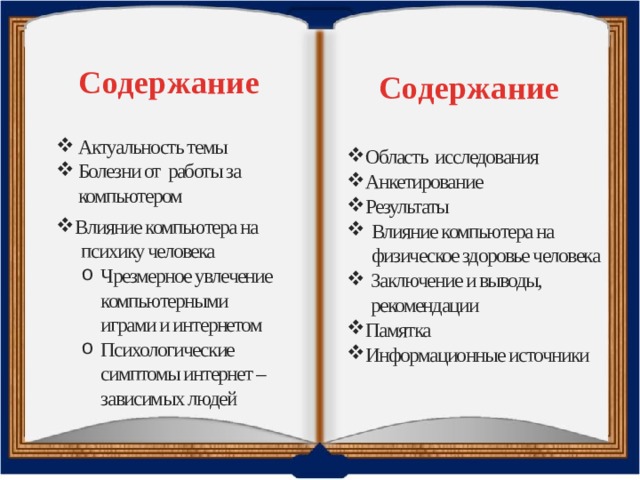 Входит ли содержание в содержание. Содержание актуальность темы.