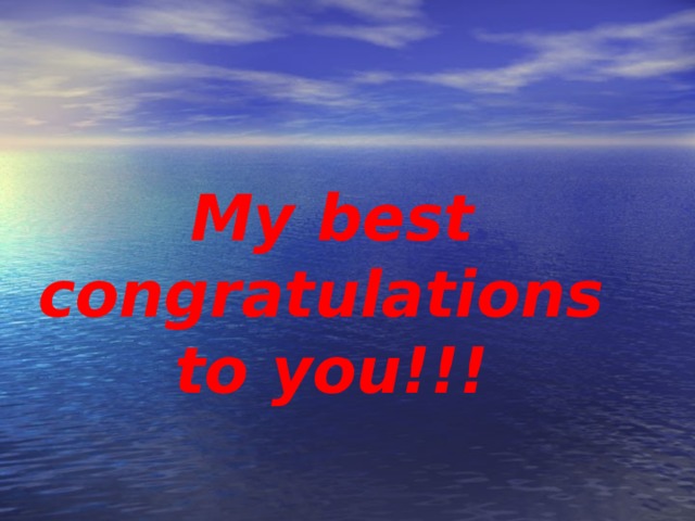 My best congratulations to you!!! 