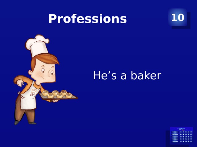 Professions 10 He’s a baker 