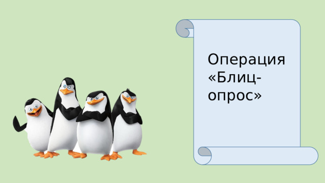 Операция «Блиц- опрос»