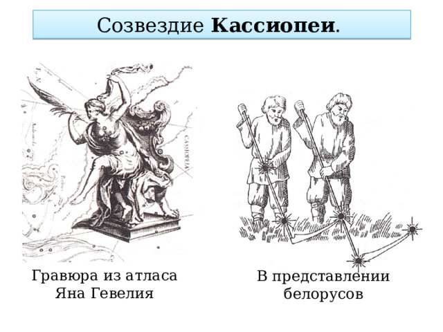 Созвездие Кассиопеи . Гравюра из атласа Яна Гевелия В представлении белорусов 