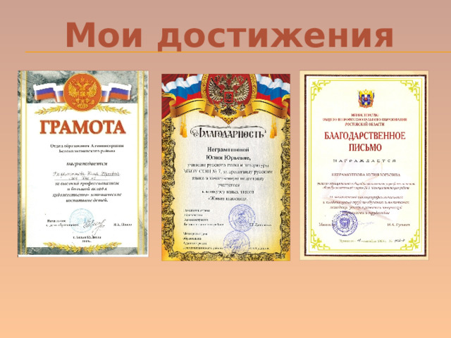 Мои достижения 
