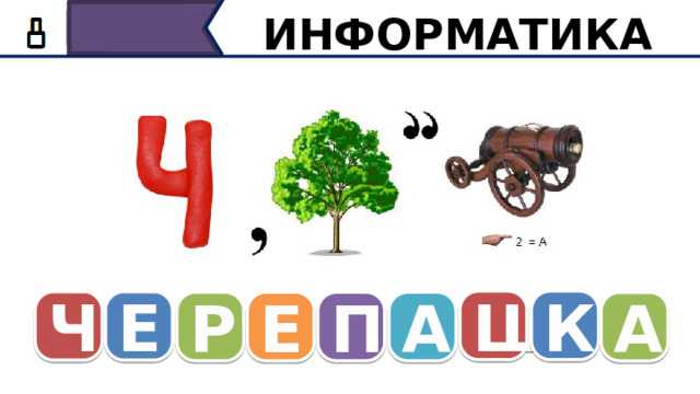 ИНФОРМАТИКА Ш К Ч Е Р А П Е А Правильное слово: Черепашка.  