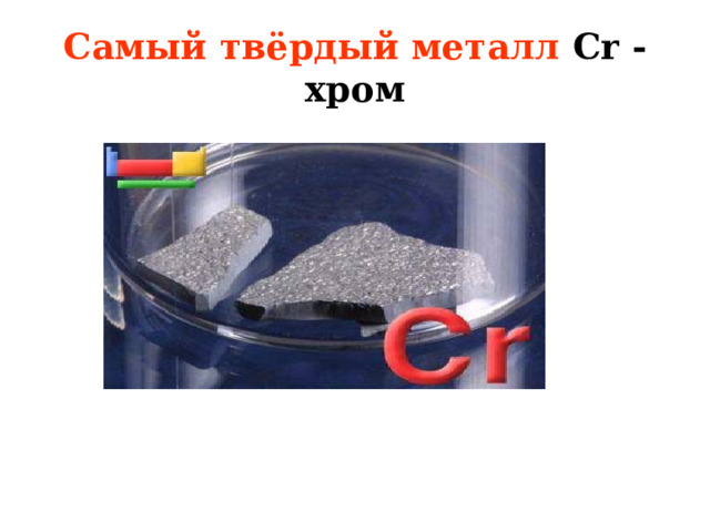 Самый твёрдый металл Cr -хром 