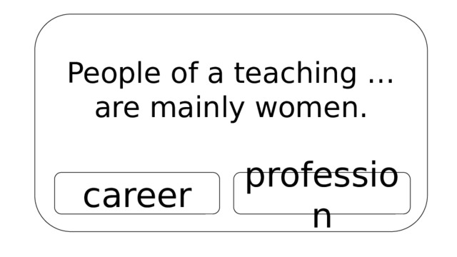 People of a teaching … are mainly women. career profession 