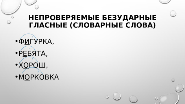 Непроверяемые безударные гласные словарь