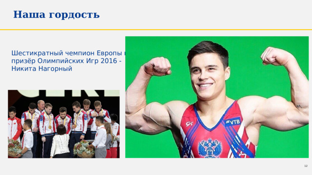 Наша гордость Шестикратный чемпион Европы и призёр Олимпийских Игр 2016 - Никита Нагорный 1 