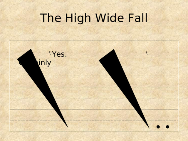The High Wide Fall  \ Yes. \  Certainly 
