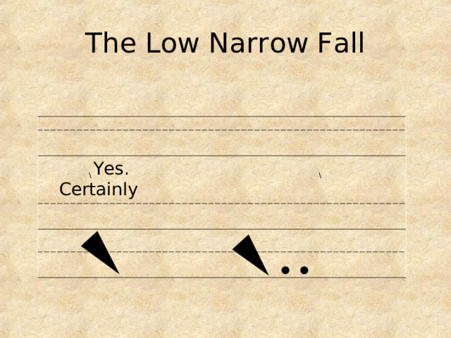 The Low Narrow Fall  \ Yes. \  Certainly 