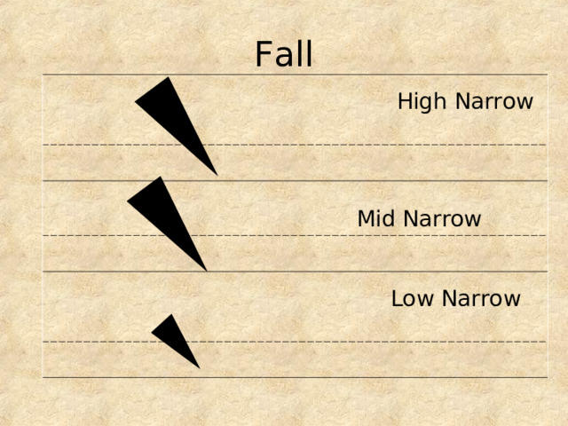 Fall  High Narrow  Mid Narrow  Low Narrow 