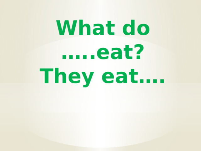What do …..eat? They eat…. 