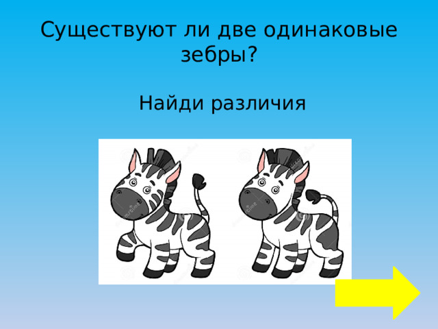 Существуют ли две одинаковые зебры? Найди различия 