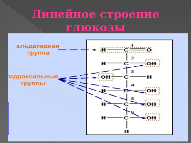 Линейное строение глюкозы 