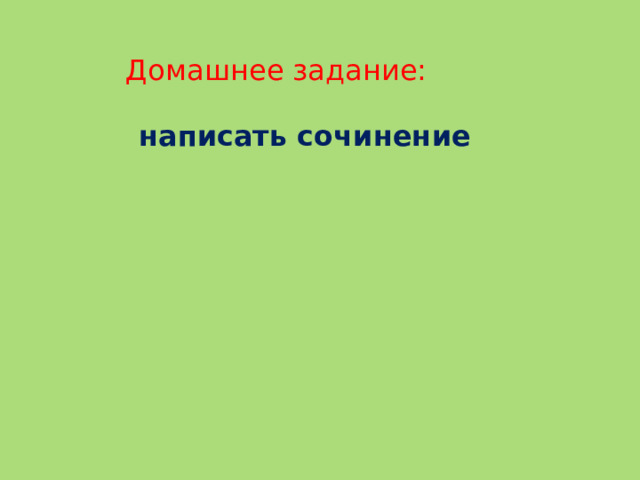 Домашнее задание: написать сочинение