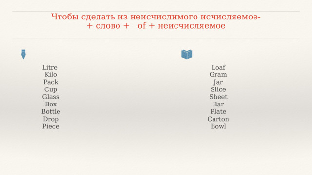 Исчисляемые и неисчисляемые существительные