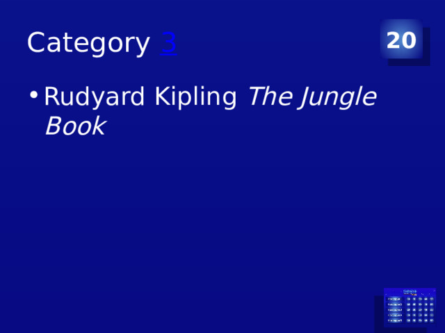 Category 3 20 Rudyard Kipling The Jungle Book 