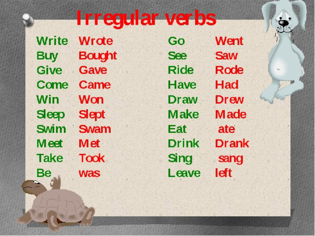 Irregular verbs 4 класс презентация