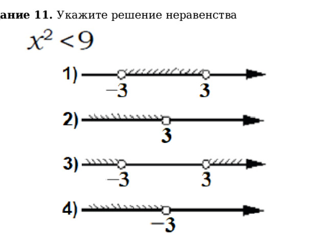 Задание 11. Укажите решение неравенства 