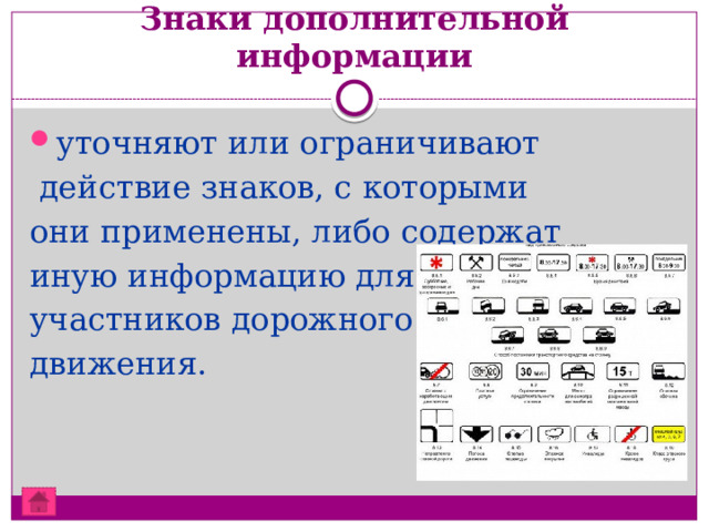 Презентация на тему знаки дополнительной информации