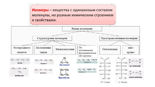 По положению функциональной группы 