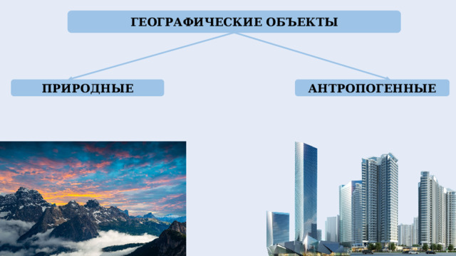 ГЕОГРАФИЧЕСКИЕ ОБЪЕКТЫ ПРИРОДНЫЕ АНТРОПОГЕННЫЕ 