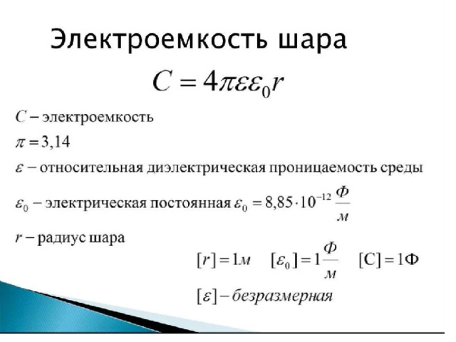 Электроемкость шара. Электроемкость плоского конденсатора