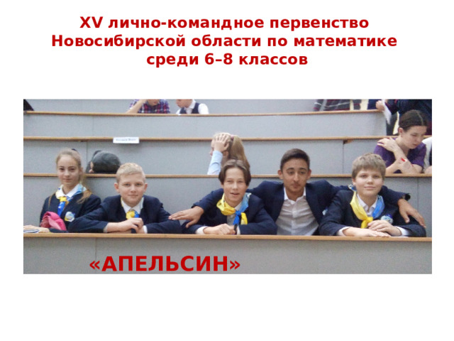 XV лично-командное первенство Новосибирской области по математике среди 6–8 классов «АПЕЛЬСИН»