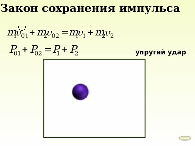 Закон сохранения импульса упругий удар 