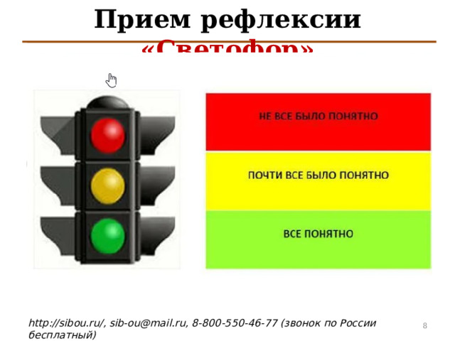 Прием рефлексии «Светофор» 4 