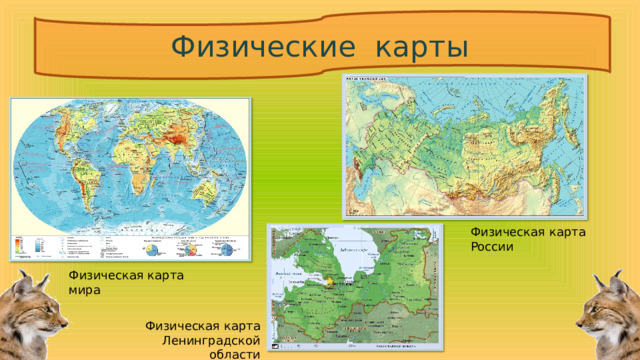 Физические карты Физическая карта России Физическая карта мира Физическая карта Ленинградской области 