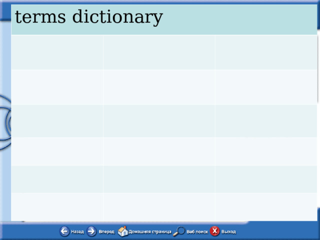 terms dictionary 