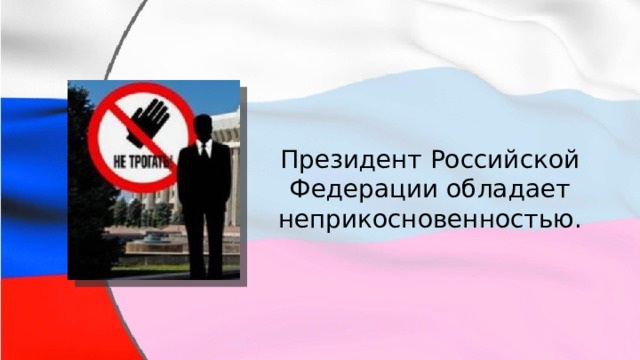 Президент Российской Федерации обладает неприкосновенностью. 