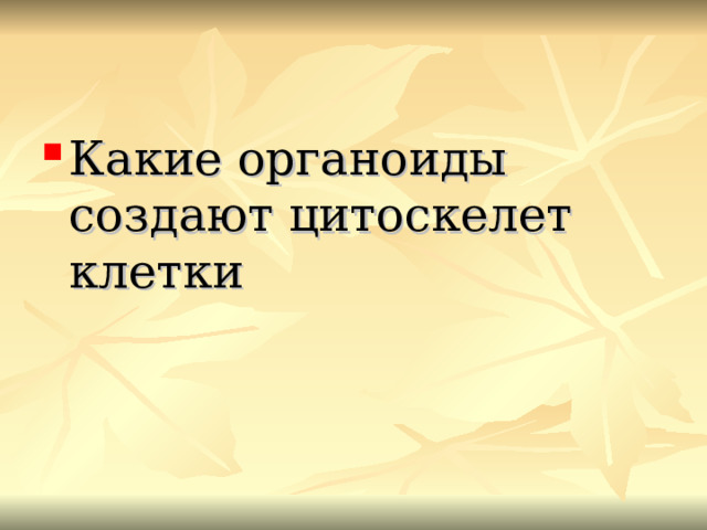 Какие органоиды создают цитоскелет клетки 