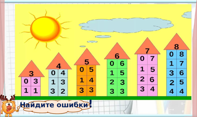 На «окошки» домика настроены триггеры. При наведении на активные зоны, появляется рука - указатель. Переход на следующий слайд: Лосяш.  Найдите ошибки !