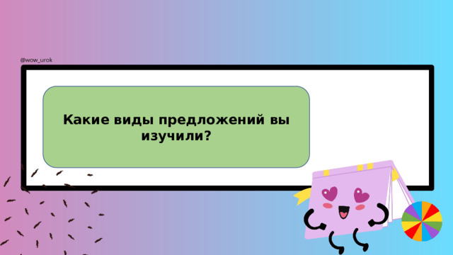Какие виды предложений вы изучили? 